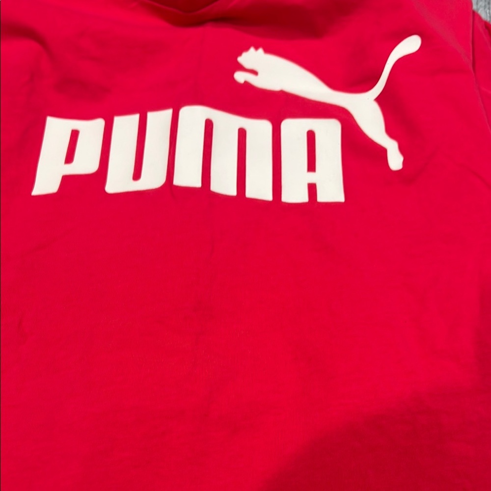 2 Puma tops Pink Sleeveless Top and black puma t shirt